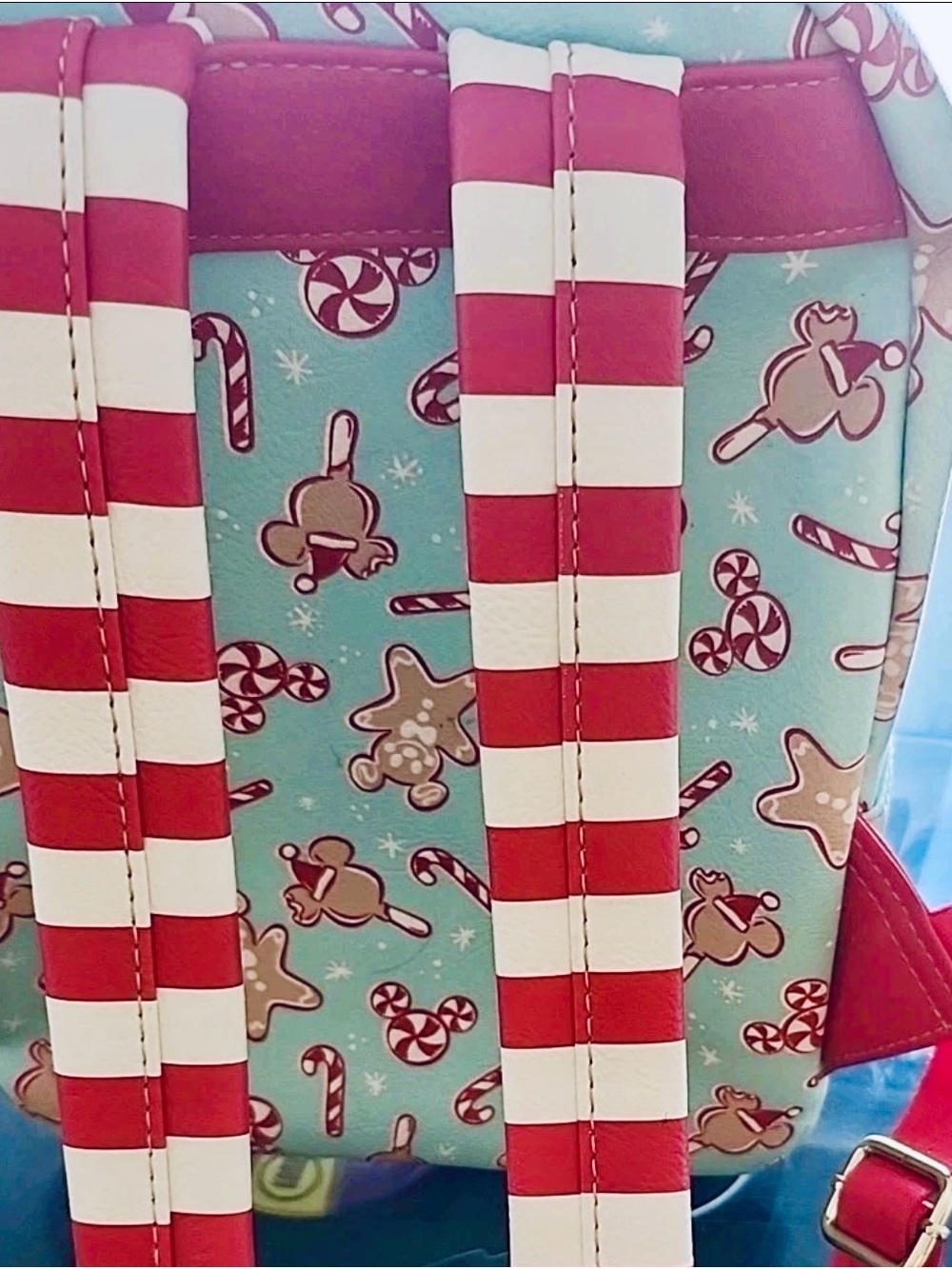 Loungefly Disney Parks Mini Backpack - Red Sequin Peppermint Mickey - Picture 10 of 12